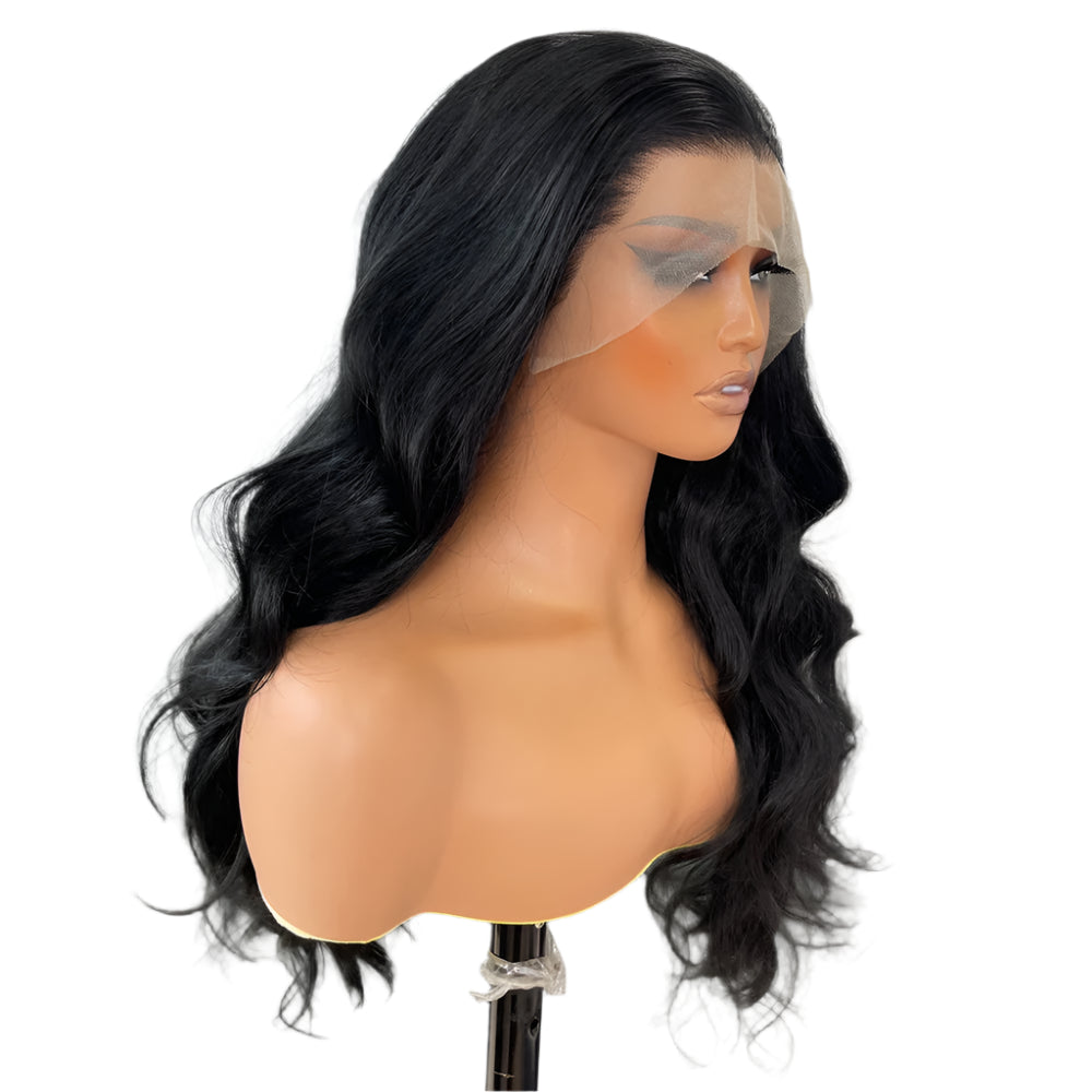 Classic Curl Black PREMIUM SYNTHETIC 13x6 Lace Front Glueless Wig With Natural Hairline