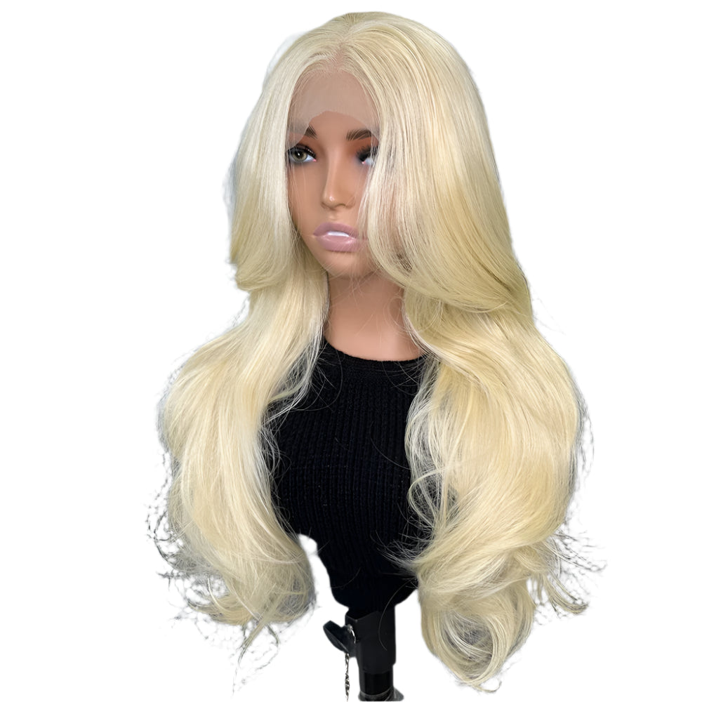 Butter Blonde PREMIUM SYNTHETIC 13x4 Lace Wig with Natural Pre-Plucked Hairline