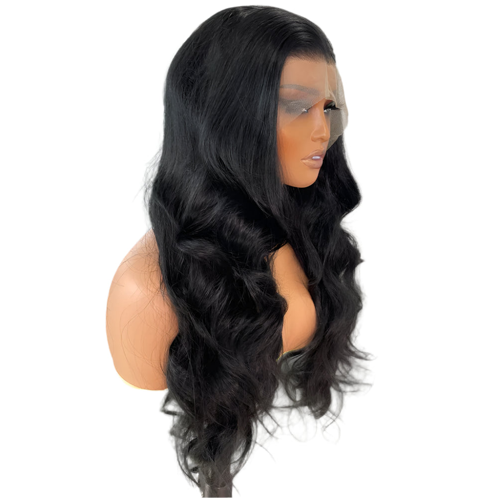 Classic Curl Black PREMIUM SYNTHETIC 13x6 Lace Front Glueless Wig With Natural Hairline