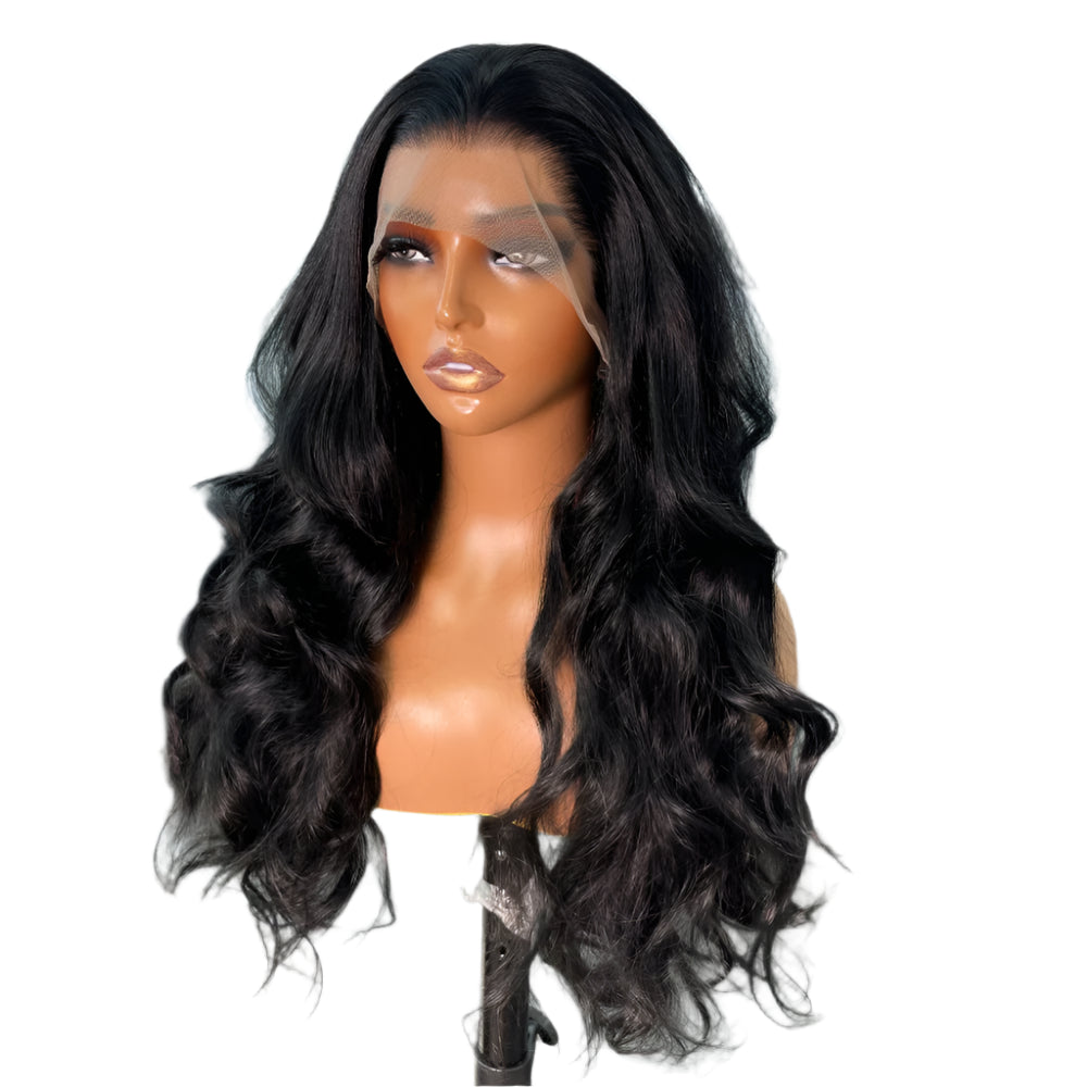 Classic Curl Black PREMIUM SYNTHETIC 13x6 Lace Front Glueless Wig With Natural Hairline