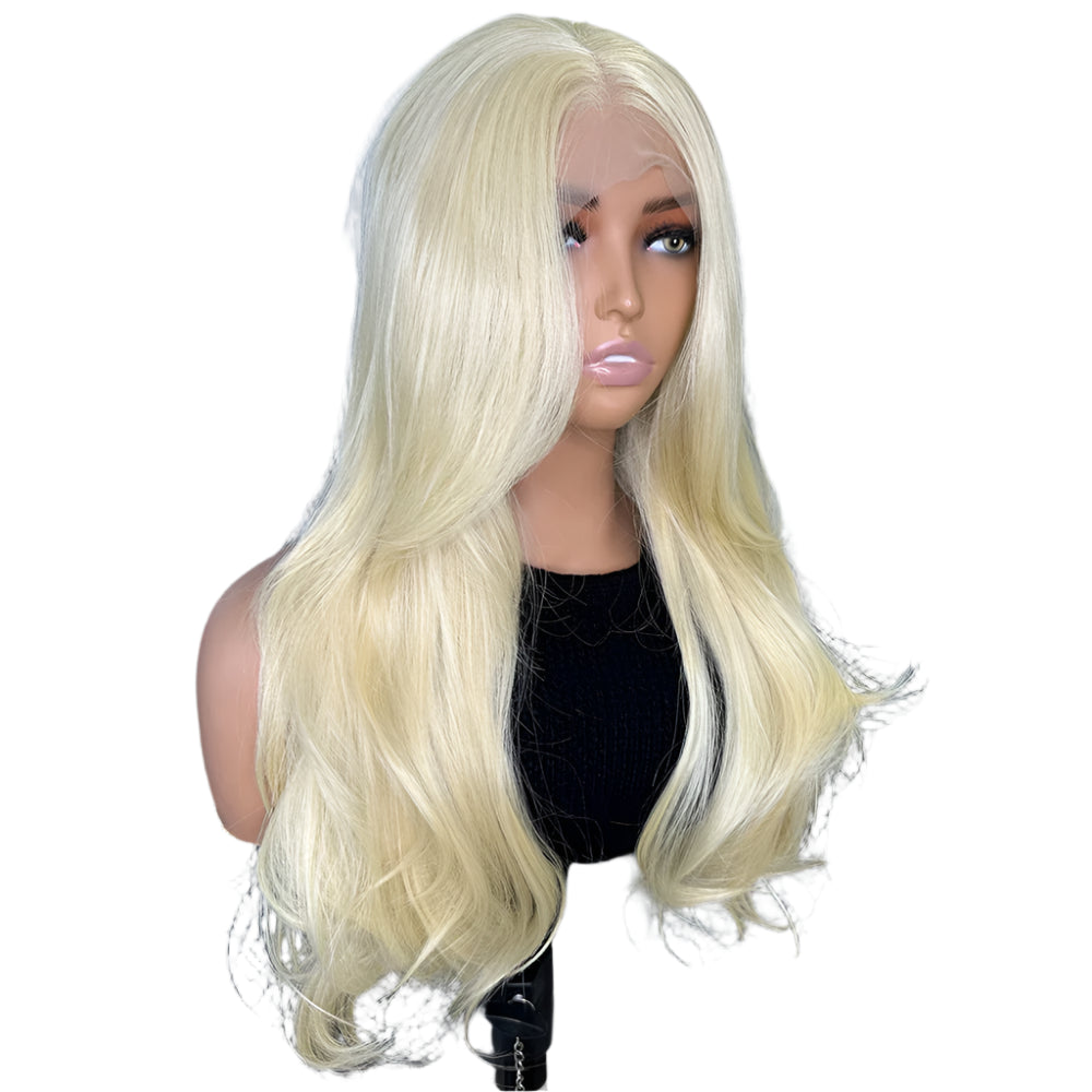 Butter Blonde PREMIUM SYNTHETIC 13x4 Lace Wig with Natural Pre-Plucked Hairline