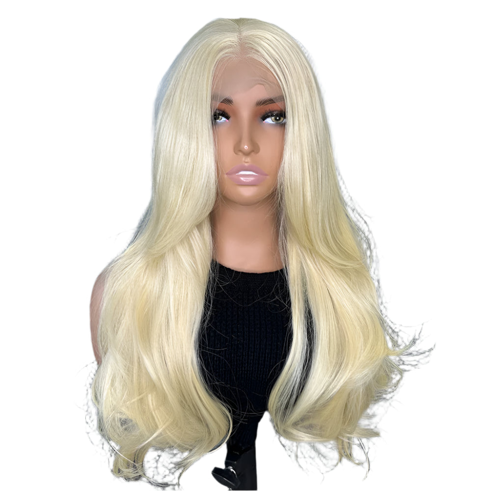 Butter Blonde PREMIUM SYNTHETIC 13x4 Lace Wig with Natural Pre-Plucked Hairline