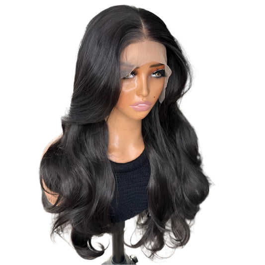 Black Salon Blowout PREMIUM SYNTHETIC 13x6 Glueless Lace Front Wig with Natural Hairline